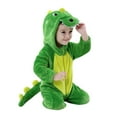 thumbnail image 1 of Icvfdpl Babys Dinosaur Unisex Cartoon Hooded Romper Toddler Jumpsuit Warm Outfit Adorable Baby Daily Wear, 1 of 9