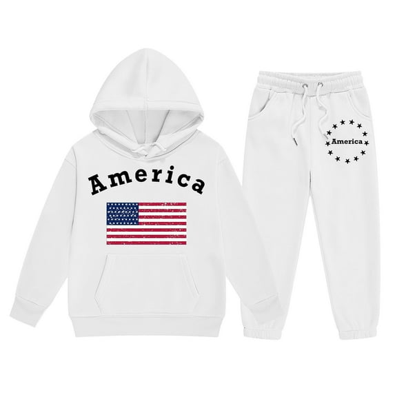 Icvfdpl Boys Clothes Set Child Girls Long Sleeve Solid Warm Hoodie Pullover Tops Pants Sweat Suit Breathable Streetwear 3 Years-4 Years