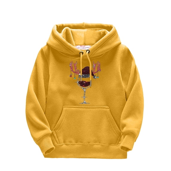Icvfdpl Boys Hoodie Sweatshirts Toddler Christmas Red Glass Prints Drawstring Pullover Hoody Comfortable Tops Loose Long Sleeve Blouse Daily Casual Wear