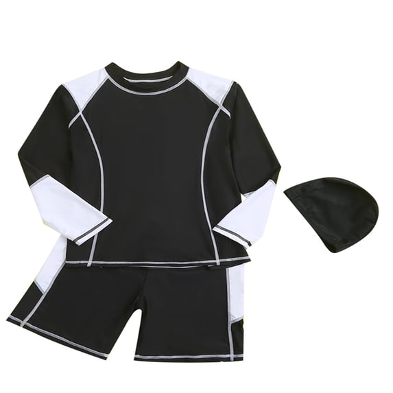 Icvfdpl Boys Two Piece Short Sleeve Swimsuit Set 6 To 14 Years Summer Beach Rash Guard Swimwear Stylish Beach Wear