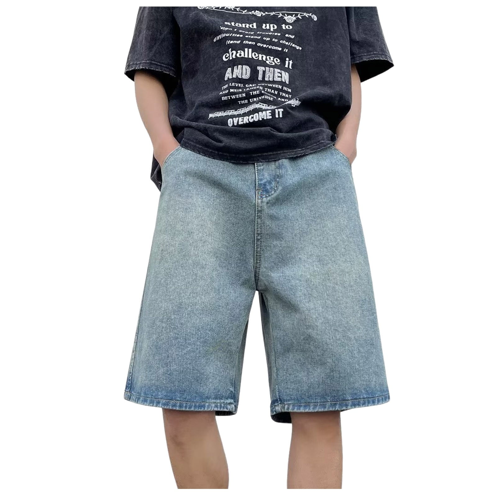 Icvfdpl Casual Shorts For Men Jeans Hip Hop Vintage Denim Teenager Boys ...