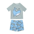 thumbnail image 1 of Icvfdpl Kids Baby Boys Swimwear Cartoon Short Sleeve Tops Print Shorts Pants Swim Beach Bathing Swimsuit 2Pcs Set Stylish Beach Wear, 1 of 7