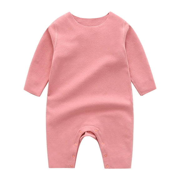 Icvfdpl Kids Boys Girls Romper Jumpsuit Toddler Thermal Underwear Solid 0-24 Months Lovely Onesie For Baby