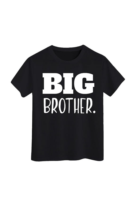 Kids Boys Tops Tees Shirts Big Bro Shirt Promoted Announcement Baby Leisure Daily Tshirts 8-9 Years
