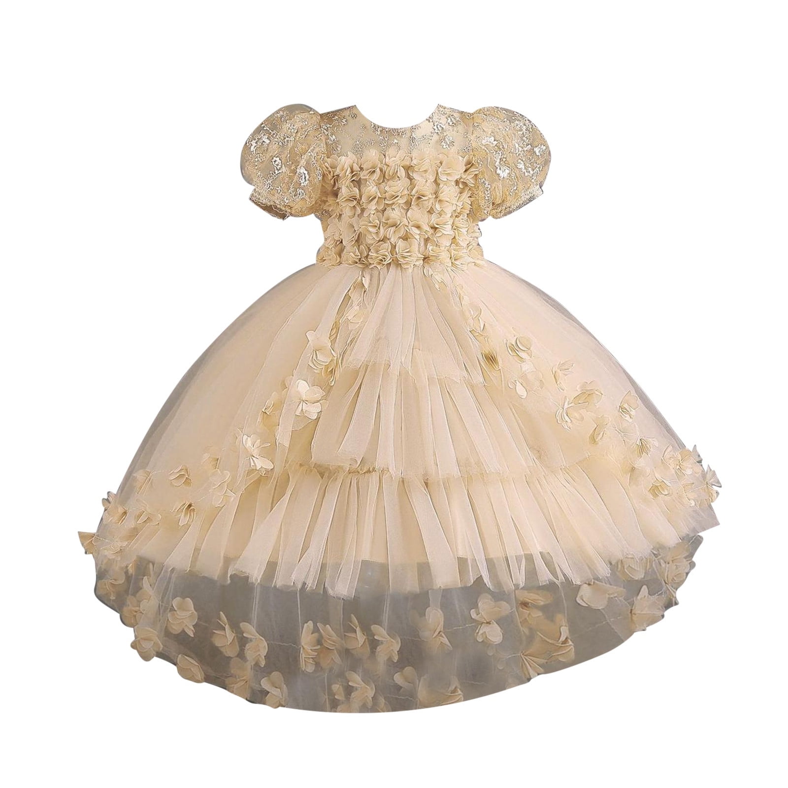 Icvfdpl Kids Flower Girl Dress New Lace Flower Petal Wedding Princess ...