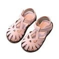 thumbnail image 1 of Icvfdpl Kids Girl Sandals Half Open Toe Mesh Design Flat Summer Dress Shoes Little Child Beach Comfortable 4 Years-4.5 Years, 1 of 9