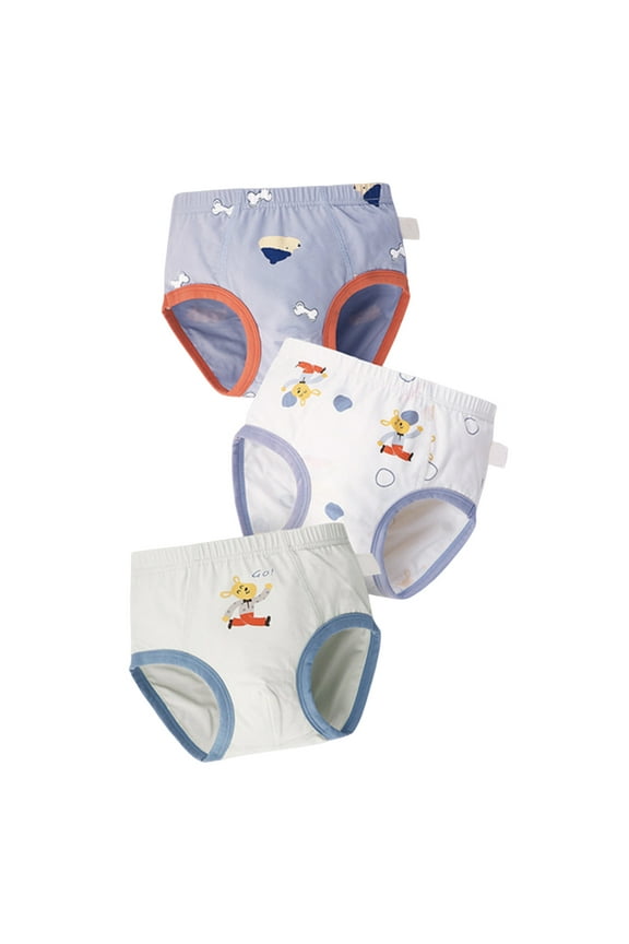 Kids Infant Baby Boys Underpants Cute Cartoon Print Underwear Shorts Cotton Ruffled Briefs Trunks 3Pcs Soft And Skin-Friendly Purple 1-2 Years