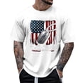 thumbnail image 1 of Icvfdpl Male Independence Day Print Short Sleeve Crew Neck T Shirt Fashion Trend Bottoming Shirt Tops, 1 of 4