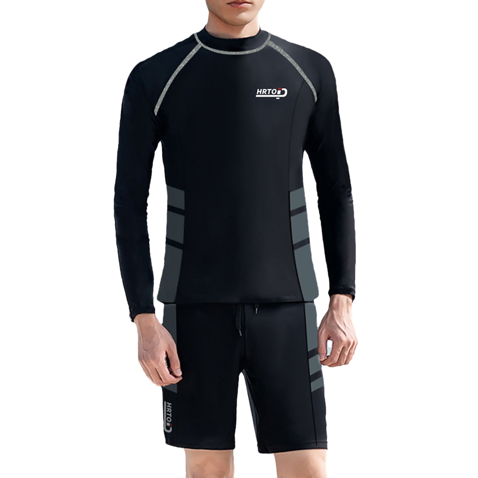 Icvfdpl Men Casual Long Sleeved Diving Top Suit Swimsuit Sunscreen Fast Dry Surfing Shorts Suit