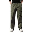 Icvfdpl Men'S Cargo Pants Fashion Solid Color Loose Cotton Plus Size