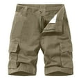 thumbnail image 1 of Icvfdpl Men'S Cargo Pants Shorts Wear Straight Leg Thin Functional Day Knee Length In Summer Casual Trousers Leisure Man Clothing Beige 32, 1 of 4