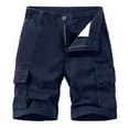 thumbnail image 1 of Icvfdpl Men'S Cargo Pants Shorts Wear Straight Leg Thin Functional Day Knee Length In Summer Casual Trousers Leisure Man Clothing Blue 32, 1 of 4