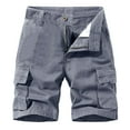 thumbnail image 1 of Icvfdpl Men'S Cargo Pants Shorts Wear Straight Leg Thin Functional Day Knee Length In Summer Casual Trousers Trendy Man Outwear Gray 30, 1 of 4