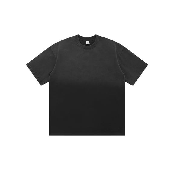 Icvfdpl Men Shirts Retro Heavy Gradient Short Sleeve Trendy Shoulder Drop Spray Ma Liu Old Size Top Grey Cozy Mens Tees Blouse M