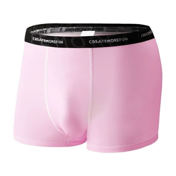 Icvfdpl Mens Boxer Briefs Ice Silk Skin Friendly Large Size Fashion Comfortable Skin-Friendly Men'S Underwear Pink Xs
