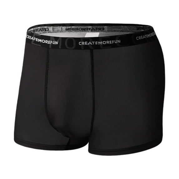 Icvfdpl Mens Boxer Briefs Ice Silk Skin Friendly Large Size Fashion Soft Breathable Men'S Underwear Black S
