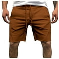 thumbnail image 1 of Icvfdpl Mens Casual Shorts Loose Comfortable Jeans Summer Fashion Heavyweight Knee Length Trousers Leisure Short Pants Lightweight Man Daily Wear Brown M, 1 of 5