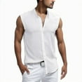 Icvfdpl Mens Shirts Slim Fit Summer Sleeveless Solid Color Basics