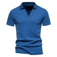thumbnail image 1 of Icvfdpl Mens T-Shirts Fashion Deep V Neck Short Sleeved Tee Shirt Cotton Elastic Bottoming Shirts Man Leisure Wear Blue Xxxxl, 1 of 2