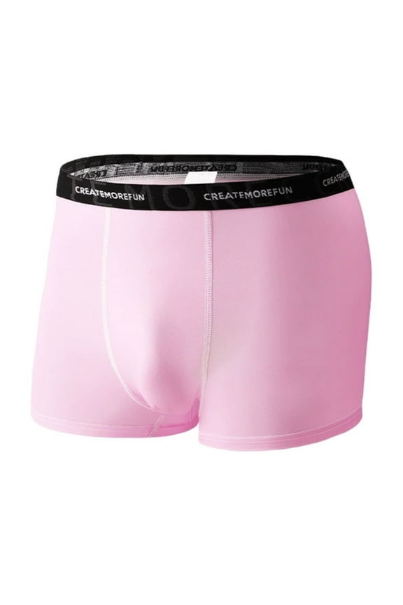 Mens Underwear Briefs Ice Silk Skin Friendly Large Size Fashion Anniversary Dating Underpants For Men Pink M