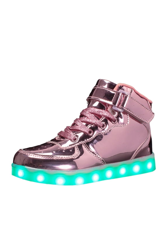 Sneakers For Girls Sports Thick Bottom Lightweight Non Luminous Flashing Trainers Shoes With Led Lights Usb Charging Lace Up Toddler Shoes Girl 3.5 Years-4 Years