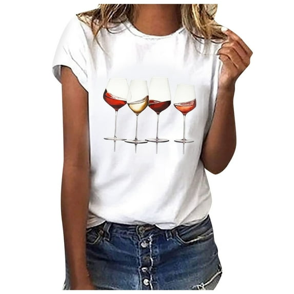 Icvfdpl Spring Fashion Women'S Casual Floral Print Short Sleeve T Shirt Blouse Top Stylish Female Streetwear