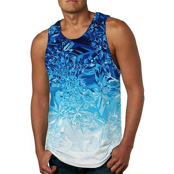 Icvfdpl Summer Casual Tank Tops For Men Fashion Leisure Soft Stretchable Vest 3D Novelty Sleeveless Uni Colorful Graphics Clothes Trendy Male Daily Wear
