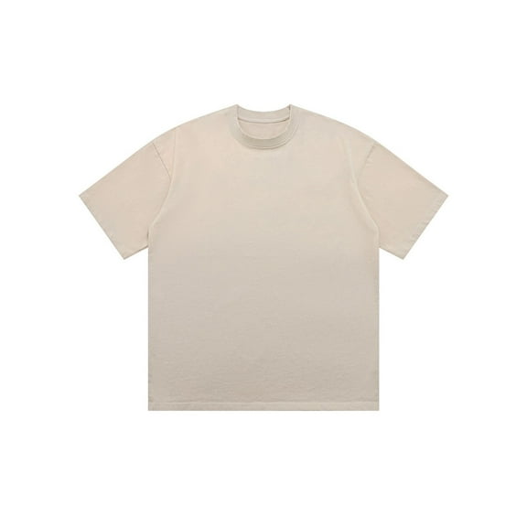 Icvfdpl T Shirts For Men Retro Heavy Gradient Short Sleeve Trendy Shoulder Drop Spray Ma Liu Old Size Top Beige Breathable Mens Shirts T Shirt L