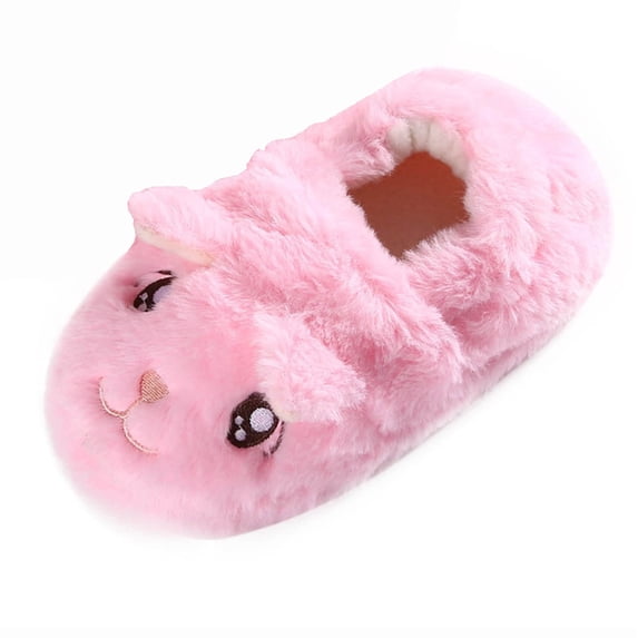 Icvfdpl Toddler Baby Boys Girls Shoes Childrens Cotton Slippers Cute Cartoon Cat Ear Warm Indoor Non- Cotton Slippers Soft For Kids