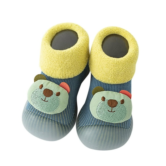Icvfdpl Toddler Baby Boys Girls Socks Shoes First Walkers Cute Cartoon Thickened Warm Antislip Prewalker Sneaker Kids Floor Shoe-Socks