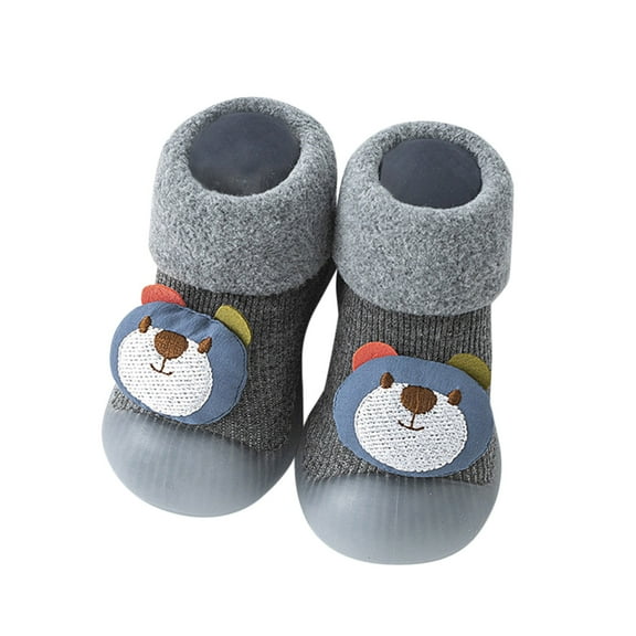 Icvfdpl Toddler Baby Boys Girls Socks Shoes First Walkers Cute Cartoon Thickened Warm Antislip Prewalker Sneaker Kids Floor Shoe-Socks