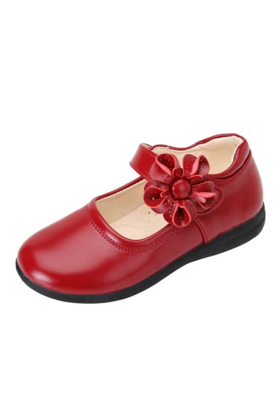 Toddler Baby Girls Dress Shoes Dance Princess Single Shoes Flower Leather Breathable 11.5-12 Years