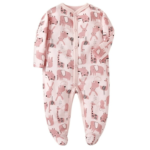 Icvfdpl Toddler Baby Sleepwear Clothing Newborn Bag Long Sleeved Spring Summer Bag Feet Crawling Clothes Cartoon Clothes Soft 9-12 Months