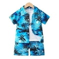 thumbnail image 1 of Icvfdpl Toddler Boy Outfits Beach Button Down Shirt Shorts Set Patterned Kids Comfortable Dailywear 5-6 Years, 1 of 6