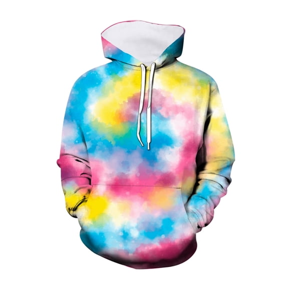 Icvfdpl Toddler Boys Girls New Hoodie Spring Autumn Tie Dye 3D Printed Children Pullover Sweatshirt Kids Pocket Streetwear Sky Blue 5-6 Years