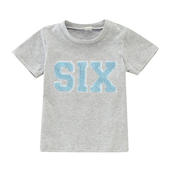 Icvfdpl Toddler Boys Girls Summer Casual T Shirts For Child Birthday Short Sleeve Letter Embroider Kids Gift Tops Cute Baby Streetwear