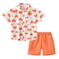 thumbnail image 1 of Icvfdpl Toddler Boys Short Sleeve Summer Casual Gentleman Tops Hawaii Beach Holiday Floral Shirts T Shirt Shorts Outfits Stylish Baby Daily Wear, 1 of 5