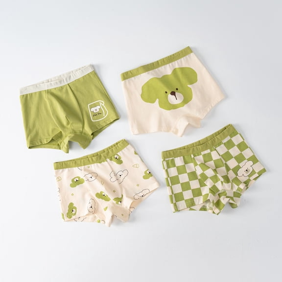 Icvfdpl Toddler Boys Underwear 4-Pack Combed Breathable Pure Cartoon Baby Boxers Underpants 2-3 Years