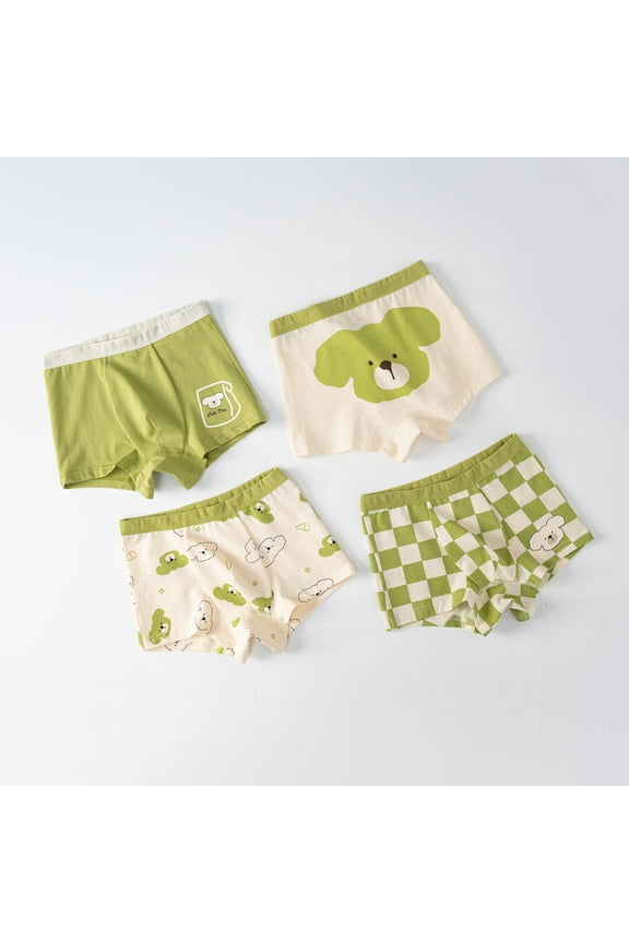 Toddler Boys Underwear 4-Pack Combed Breathable Pure Cartoon Baby Boxers Underpants 2-3 Years