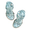 thumbnail image 1 of Icvfdpl Toddler Kids Girls Sandals Girl Princess Rhinestone Slingback Elastic Ankle Strap Bohemian Shoes Seaside Soft 3.5 Years-4 Years, 1 of 9