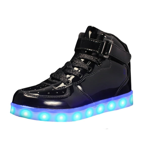 Icvfdpl Toddler Shoes Girl Sports Thick Bottom Lightweight Non Slip Luminous Flashing Trainers Shoes With Led Lights Usb Charging Lace Up Kids Sneakers Girls 10 Years-10.5 Years