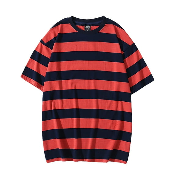 Icvfdpl Tshirts Shirts For Men Striped Daily Home Casual Short Sleeved Skin-Friendly Mens Undershirts S