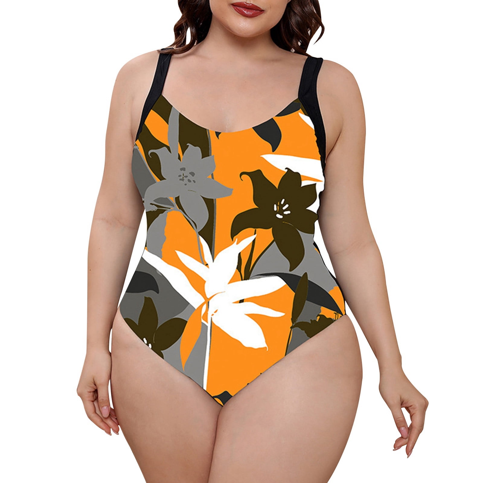 Icvfdpl Women'S Bikini New Plus Size Colorful Random Flower Wavy