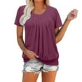 thumbnail image 1 of Icvfdpl Women'S T Shirts Breathable Fast Dry Casual Solid Color Crew Neck Short Sleeve Loose Tee Shirt Top For Summer Soft And Skin Friendly Cosy To Touch, 1 of 7