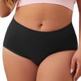 thumbnail image 1 of Icvfdpl Women'S Underwear Solid Seamless Plus Size Mid High Waist Hollow Casual Daily Panties For Women Black M, 1 of 5