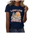 thumbnail image 1 of Icvfdpl Women Western Shirt Country Music Clothing Summer Short Sleeve Top Stylish Female Daily Wear, 1 of 5