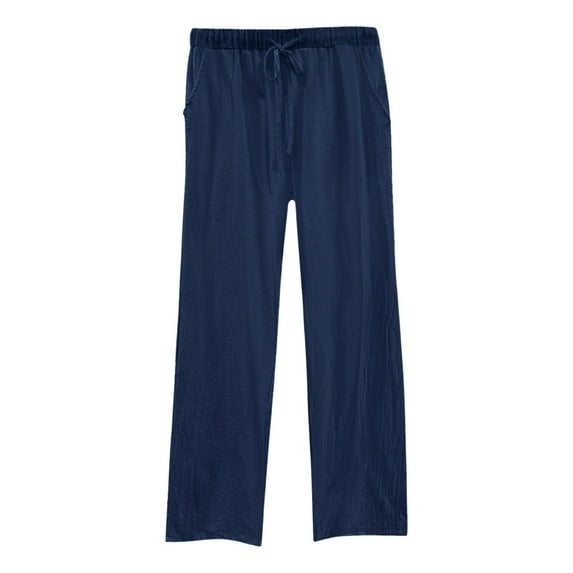 Icvfdpl Womens Casual Loose Pants Daily Elastic Waist Workout Trouser Solid Color Long Pant Leisure Pockets Trousers Trendy Female Outwear