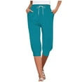 thumbnail image 1 of Icvfdpl Womens Summer Pants 2024 Capris For High Waist Bottom Drawstring Joggers Work Casual Trousers Female Stretch Clothing, 1 of 6