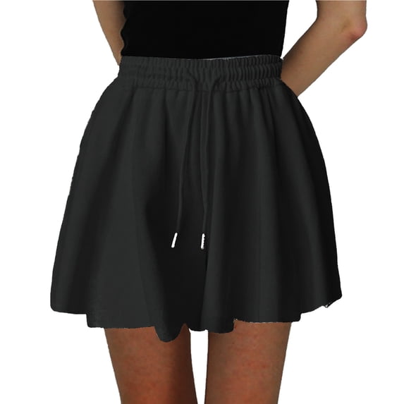 Icvfdpl Womens Summer Shorts Ballet Style Wear Hot Puffy Elastic Waist Exercise Athletic Shorts Soft Black S