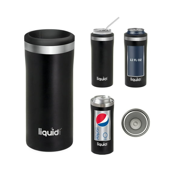 Icy Bev Kooler Skinny Can Insulator, Double-Wall Vaccum-Sealed Stainless Steel / Grand Fusion - Liquid Fusion